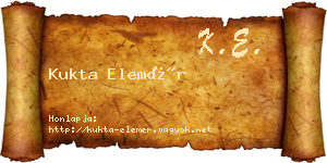 Kukta Elemér névjegykártya